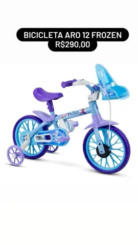 Bicicleta aro 12 feminina masculina personagens 