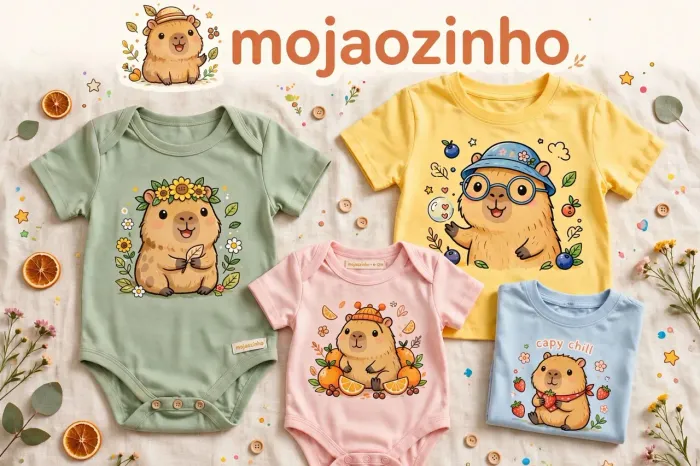 KIT ROUPA BEBÊ 4 PEÇAS CAPIVARA ALGODÃO SAÍDA MATERNIDADE RN
