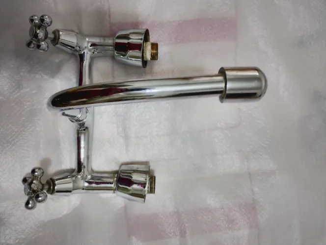 Torneira cozinha de parede aço inox Docol c/ misturador estado de novo + sifão inox p/pia 