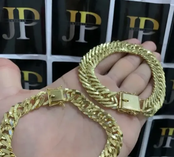Pulseira elo duplo 15mm na moeda 