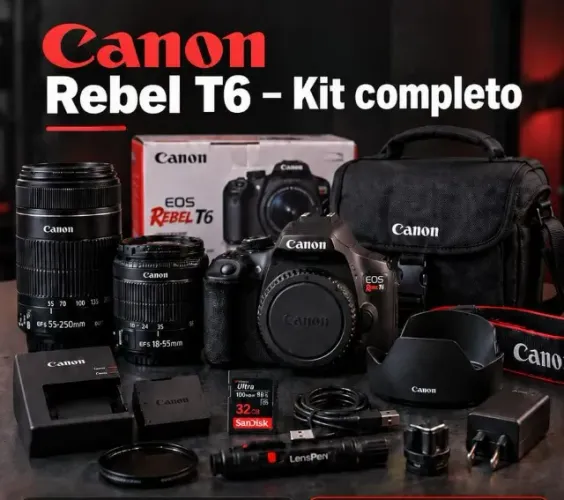 Canon Rebel T6 - Kit completo
