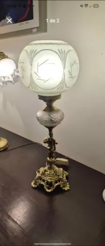Abajur bronze e cristal