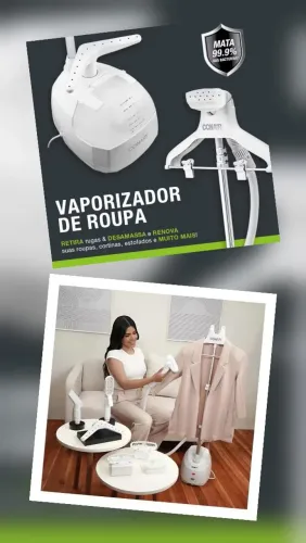 Passador e higenizador a vapor de roupas 12 em 1