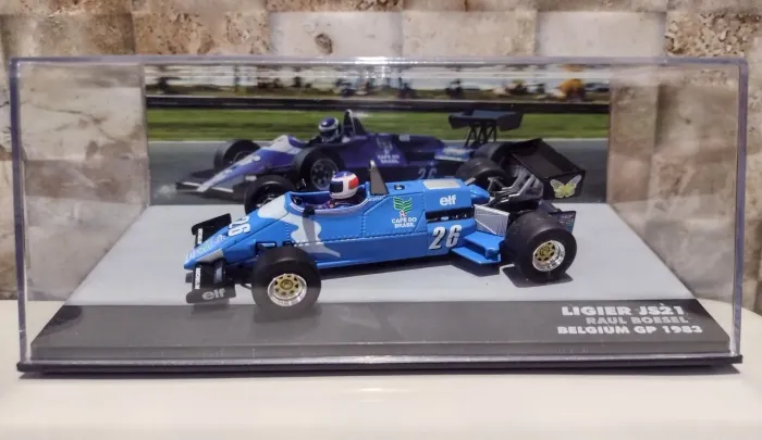 Miniatura Formula 1 Ligier JS21 Belgium GP 1983 Raul Boesel