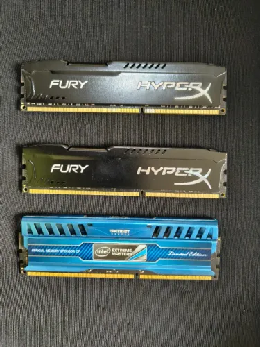 Memória RAM DDR3 - 24GB (3x8GB) - Kingston e Patriot - 1600Mhz