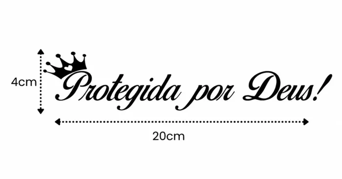Adesivo personalizado Protegida por Deus com coroa