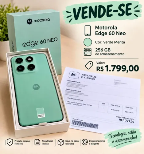 Motorola Edge 60 Neo 256GB Novo + Nota Fiscal