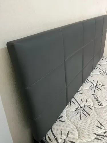 Cabeceira Couro Cinza Chumbo Tok Stok