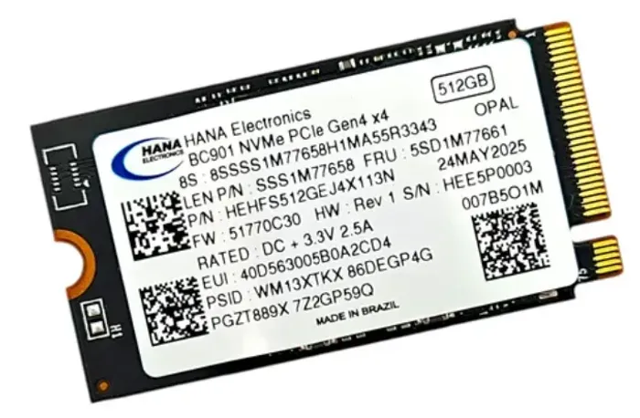 ssd 2242 512gb pcie 4.0 hana quase novo. 100% saude.