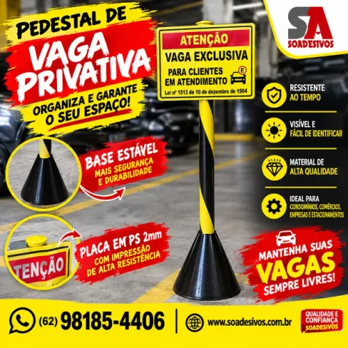 PLACA ESTACIONAMENTO PRIVATIVO COM SUPORTE