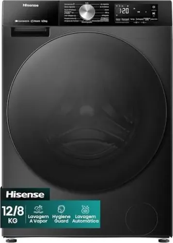 LAVA E SECA HISENSE 12kg Wi-Fi Nova Nota fiscal 3S Motor INVERTER Steam Touch - LANÇAMENTO