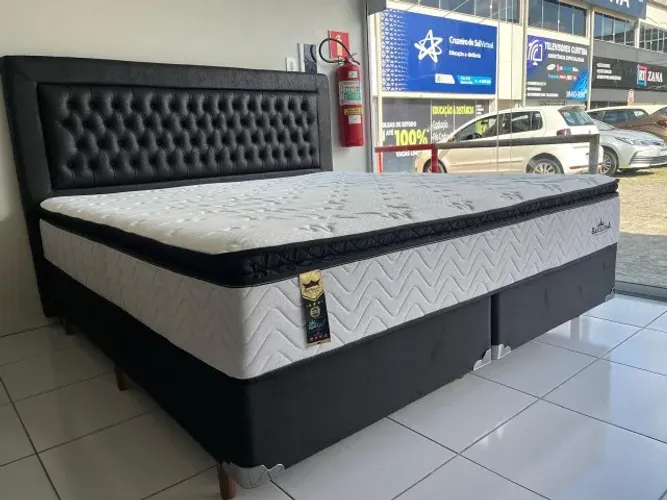 Promoção! Cama Box Queen Size Nova Molas Ensacadas Pillow Top Gel Macio Marca Hellen