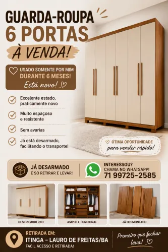 Guarda roupa pra sair logo