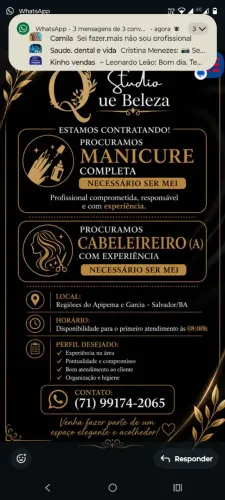 Cabeleireiro e Manicure