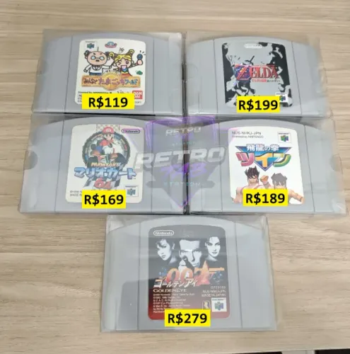 Lote Jogos Nintendo 64 (N64) Originais Japoneses - Zelda - Mario Kart - 007