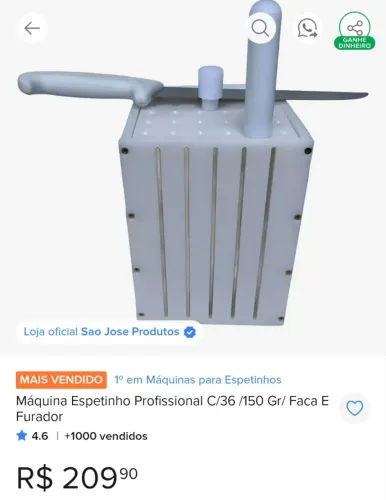 Máquina espetinho profissional