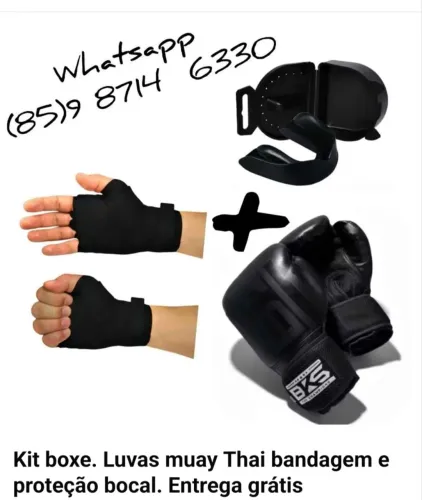 Combo boxe infantil kit. Luvas bandagens e BUCAL. ENTREGA GRÁTIS