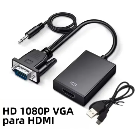 Cabo Conversor VGA para HDMI com áudio