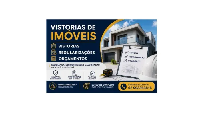 Vistorias e laudos de imóveis, regularizações, orçamentos