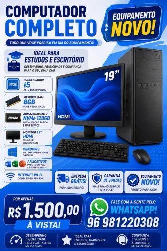 Pc completo novo na caixa 