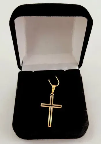 Crucifixo Vazado Ouro 18k Maciço 15 mm Peso 1 Grama