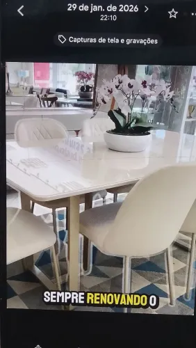 Mesa 6 cadeira laca branca NOVA