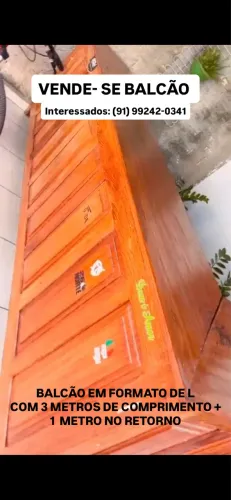 VENDE-SE BALCÃO DE MADEIRA EM L