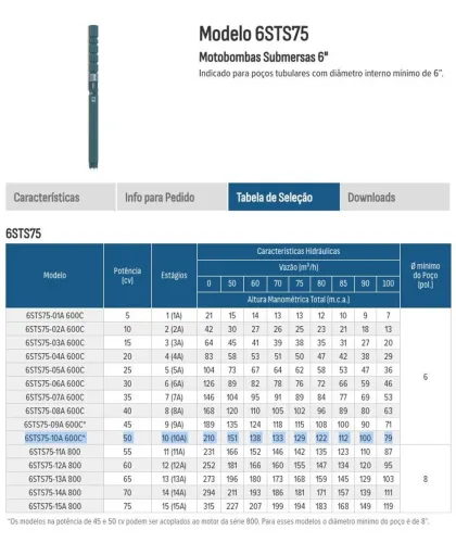 Bomba Submersa 6? Nova 50cv Alta Vazão - Até 100 m³/h | Nunca Usada