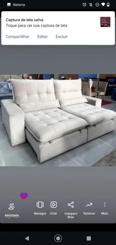 Sofá retrátil reclinável