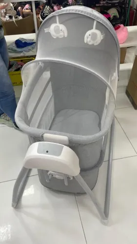 Berço Techno Automático Bluetooth Cinza Moisés 13kg Mastela Cinza
