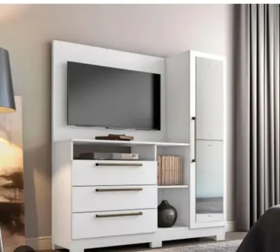 Cômoda Gaveteiro com Painel TV e Espelho 