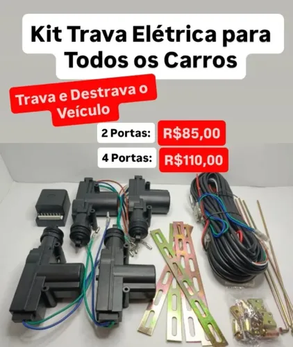 Trava Eletrica Universal 2 ou 4 Portas Alarme Carro Veicular Automotivo Trava Destrava