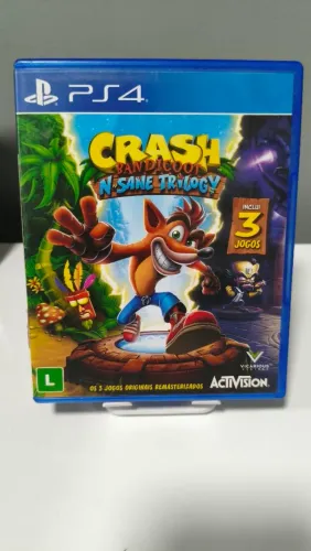 Crash Bandicoot N. Sane Trilogy PS4 - 3 Jogos em 1 - Estado de Novo<br>?
