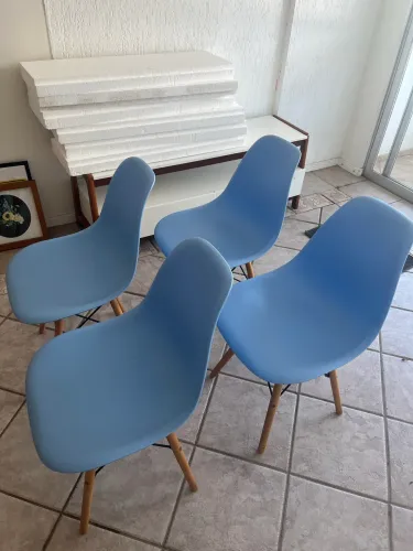 Cadeiras de Jantar - Design Eiffel, Azul