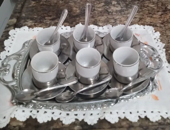 Jogo de café em inox....