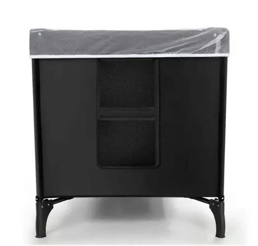Chiqueirinho Berço Desmontável Sleepy Time Preto 2 Rodas