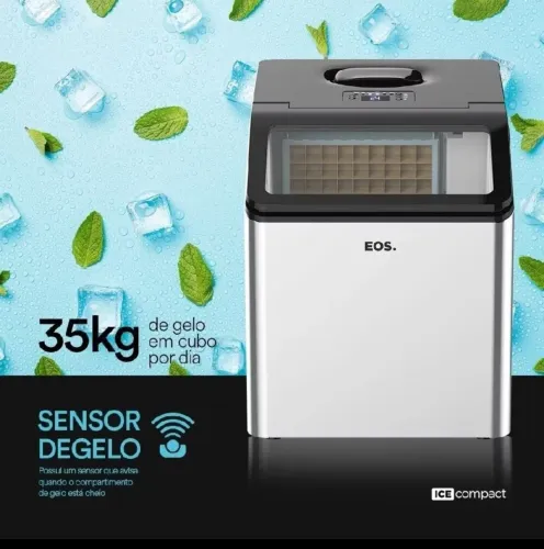Máquina de gelo eos 35 kg Ice compact inox