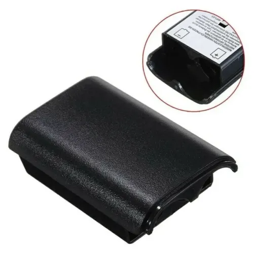 Capa / Tampa Compartimento de Pilhas AA para Controle Xbox 360 Sem Fio Wireless - Preta