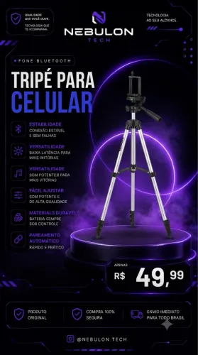 Tripé Para Celular E Câmera Retrátil Profissional - Novo na Caixa