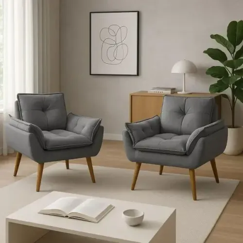 Poltrona Decorativa para Sala e Quarto