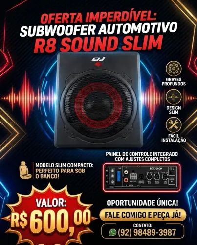 Sub R8 sound ativo 8 polegadas