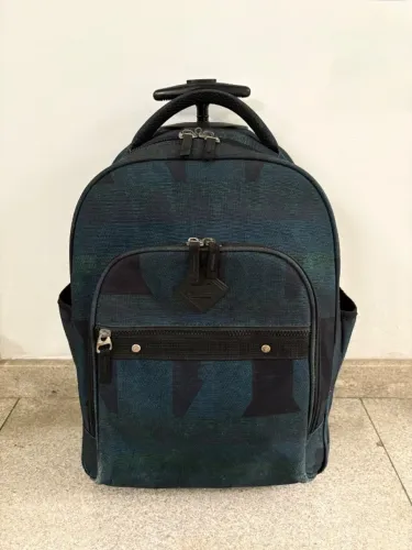Mala De Rodinhas Escolar Sestini Azul e Preta