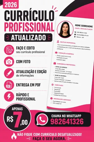 faço currículo com foto em PDF