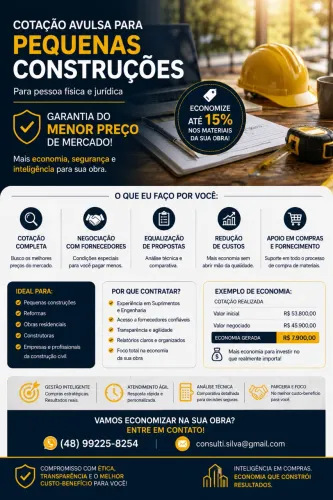 Vamos economizar na sua obra?
