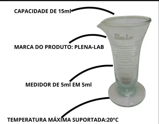 Cálice Graduado De Vidro Plena - Lab 15ml