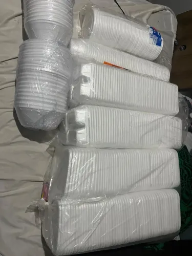 Lote de embalagens descartáveis novas 