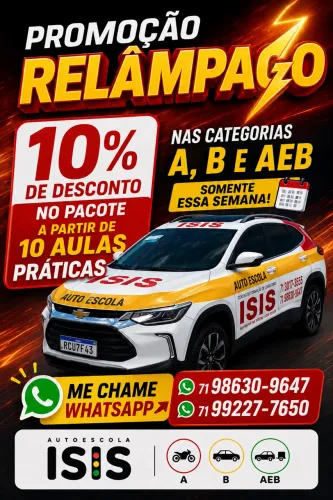 Promocao na Auto escola Isis