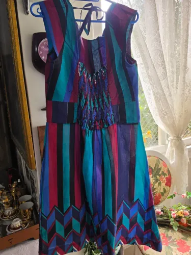 Vestido de algodão estampado M