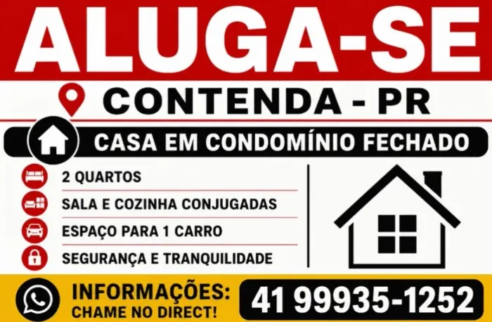 Alugo casa na cidade de Contenda, direto com proprietário 