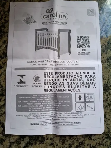 Berço mini cama Mirelle/Com colchão 